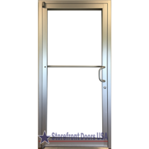 Commercial RH Door - Clear Finish - Offset Pivot Hinge - with Clear Glass