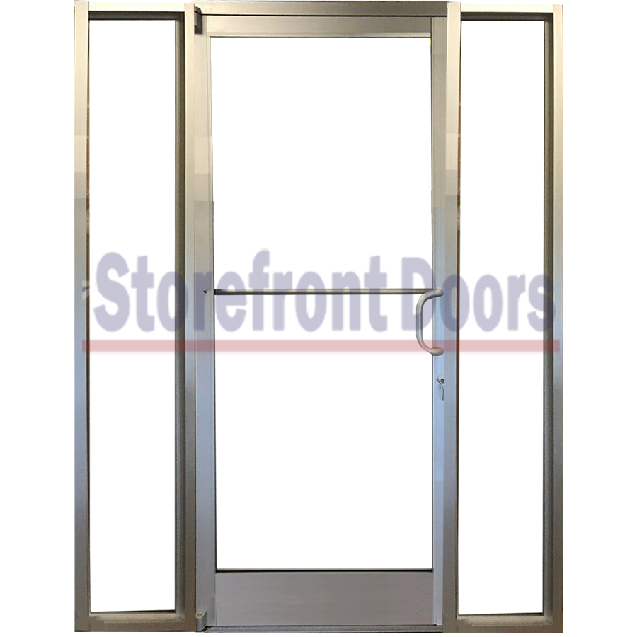 Storefront Door with 12 Sidelites & 10 inch rail -RH – Clear
