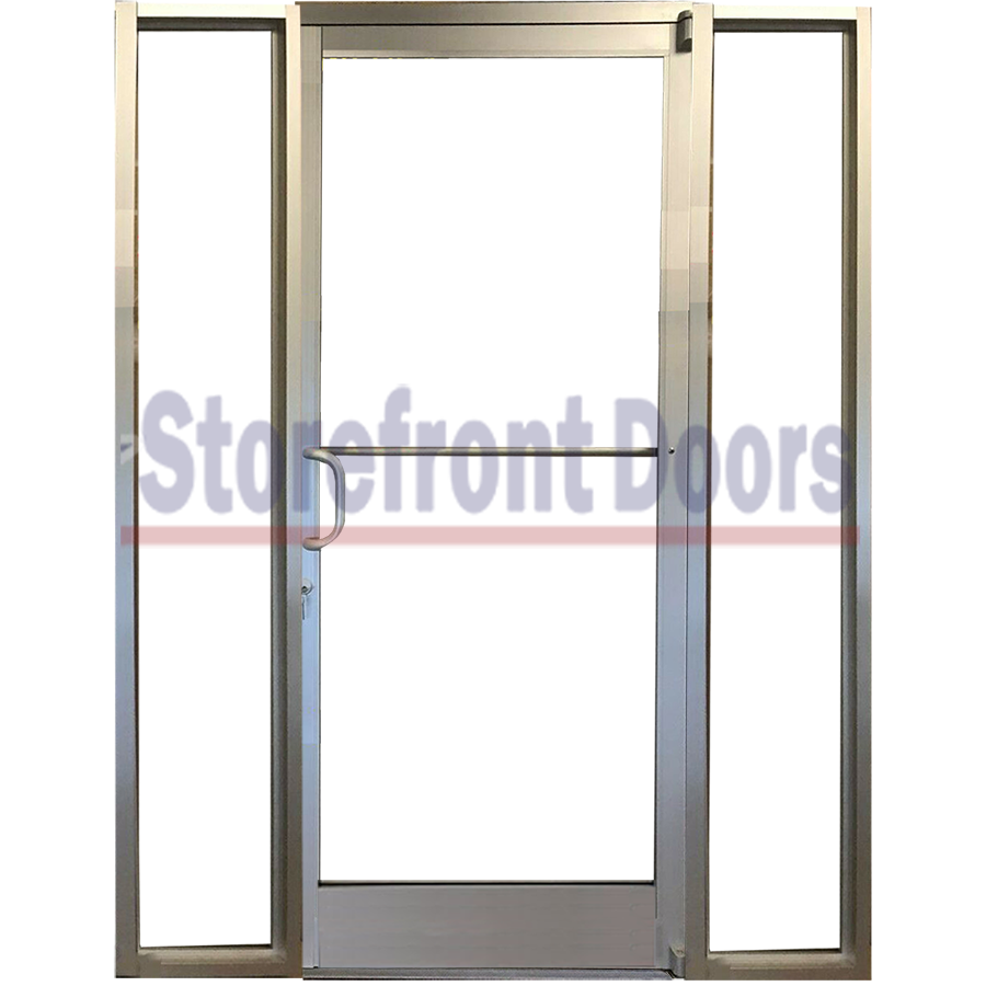 Storefront Door with 12 Sidelites & 10 inch rail -LH – Clear