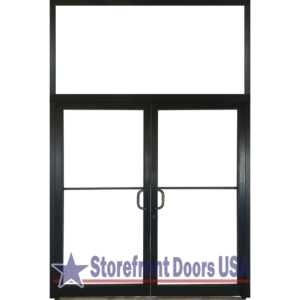 Commercial Double Storefront Door with Transom - 6’0″ x 7’0″ (72" X 84") in bronze