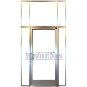 Commercial Left Hand (LH) Storefront Door with 12″ Sidelites, Transom & 10″ ADA Bottom Rail