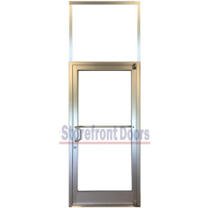 Commercial Left Hand (LH) Storefront Door with Transom & 10" ADA Bottom Rail