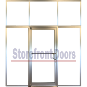 Commercial Right Hand (RH) Storefront Door with 28" Sidelites and Transom
