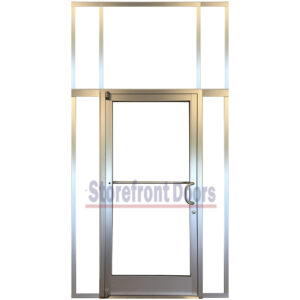 Commercial Right Hand (RH) Storefront Door with 12" Sidelites, Transom & 10" ADA Bottom Rail