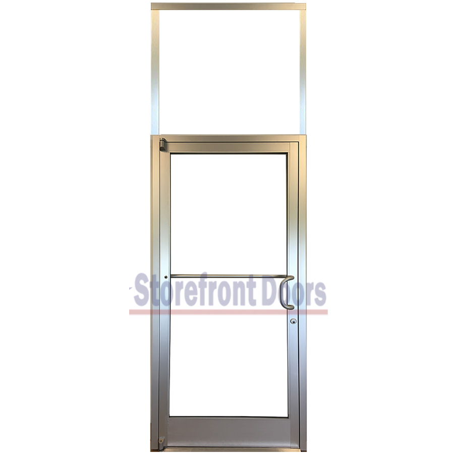 Commercial Right Hand (RH) Storefront Door with Transom & 10" ADA Bottom Rail